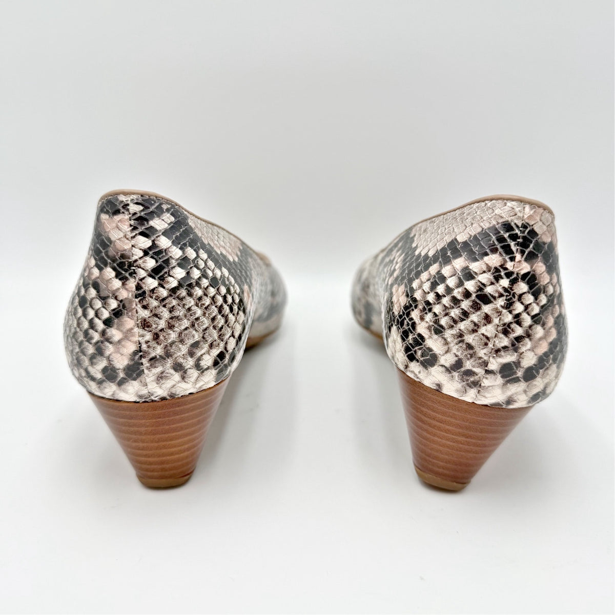 Cole Haan Womens Go-To Wedge Sandals Size 7 B Brown Snakeskin Leather NIB