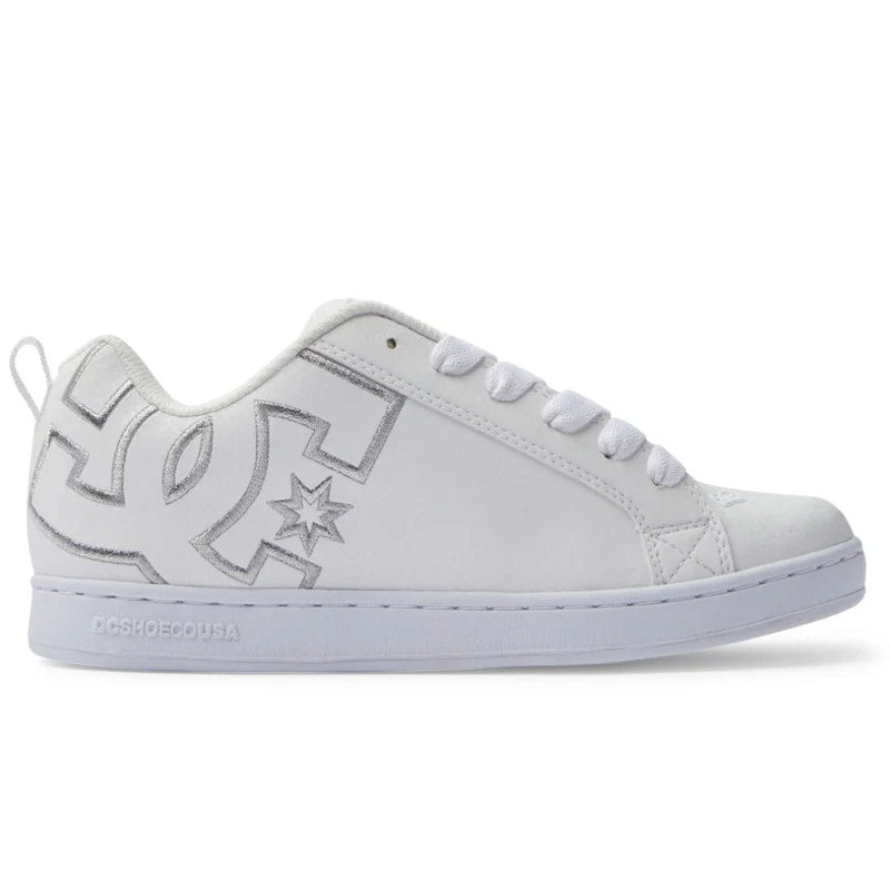 DC Womens Court Graffik Skate Sneakers Size 8 EU 39 White Leather NWOB