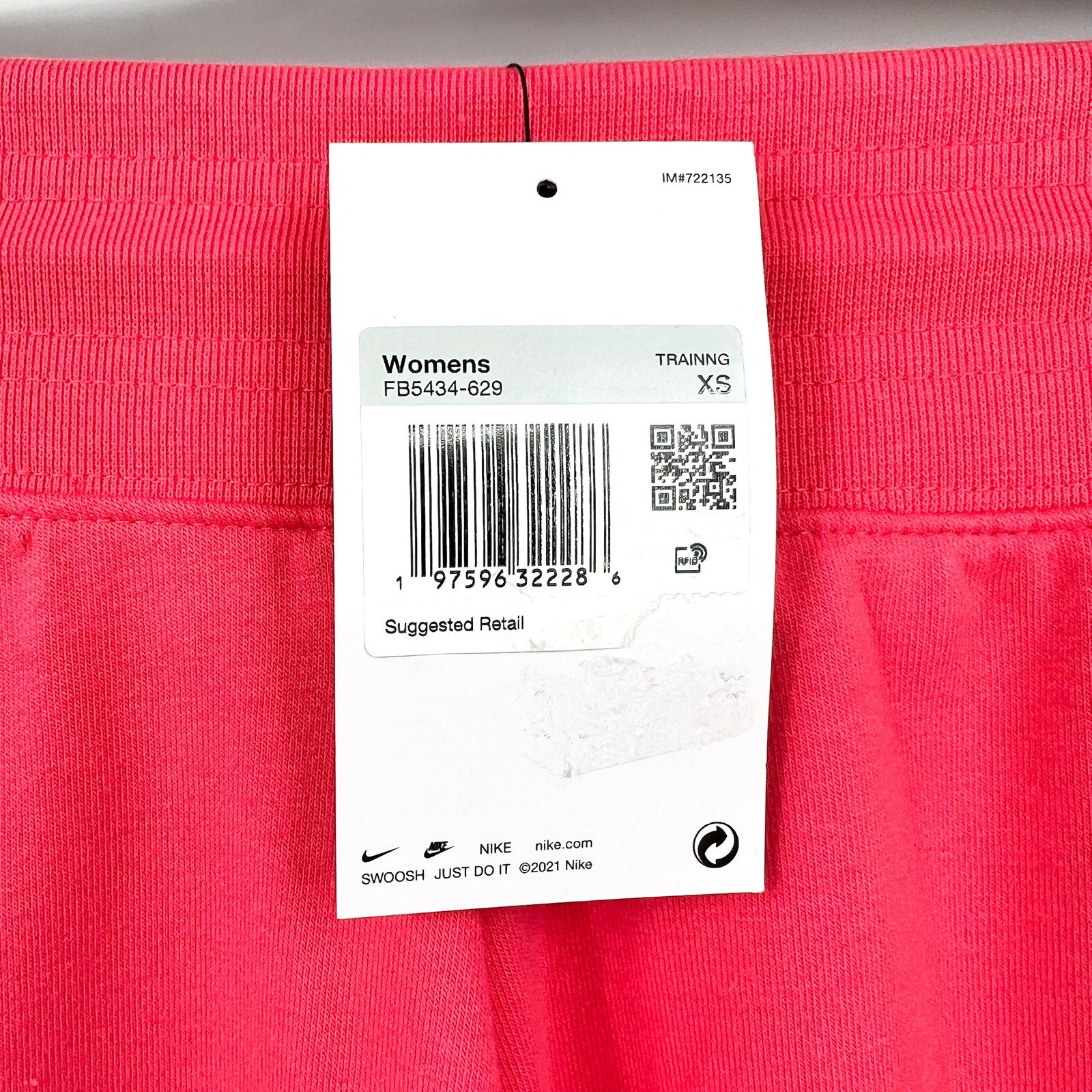 NIKE Women's Dri Fit 7/8 Joggers XS Aster Pink High-Waisted French Terry NWT