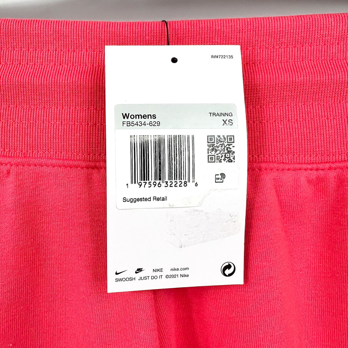 NIKE Women's Dri Fit 7/8 Joggers XS Aster Pink High-Waisted French Terry NWT
