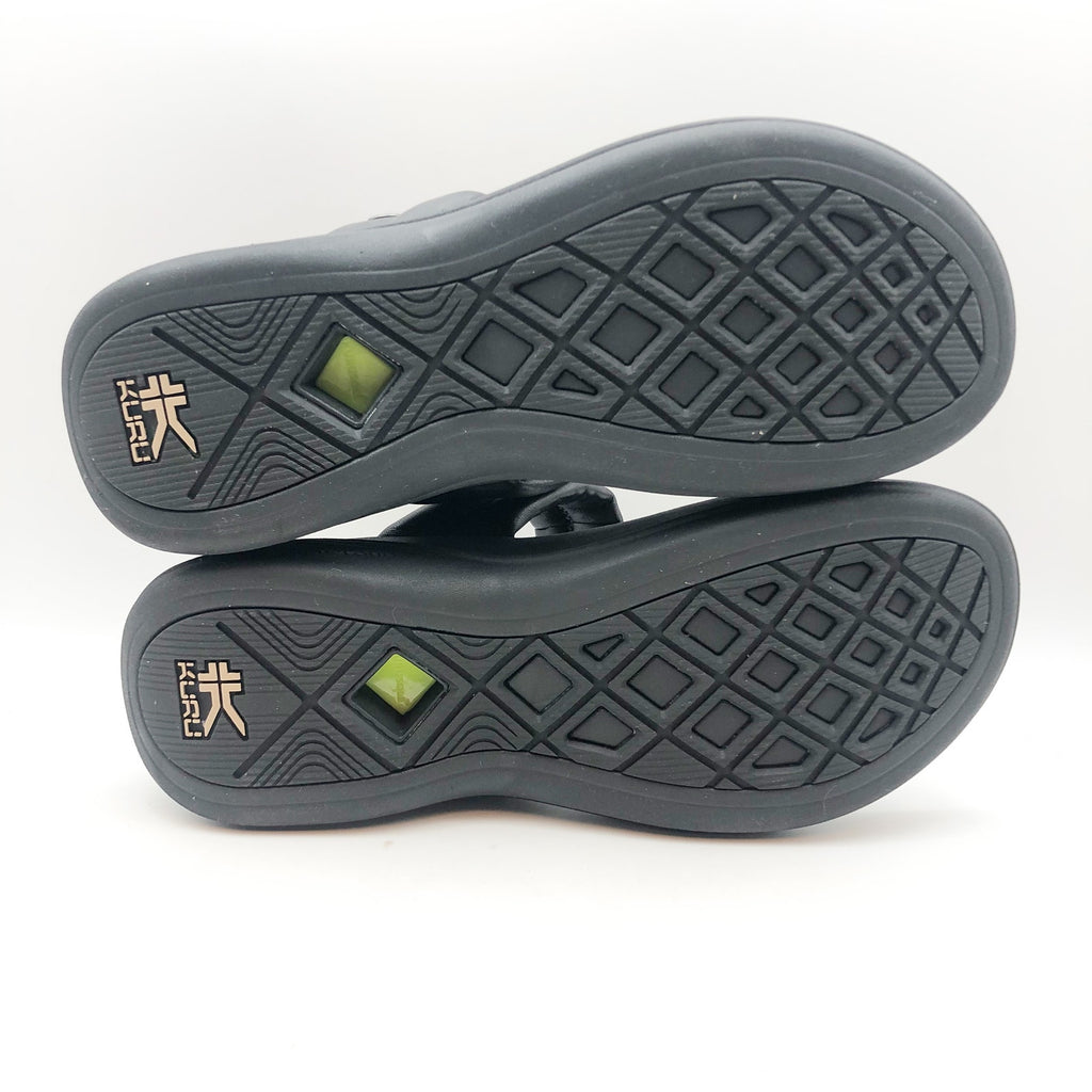 Kuru Womens CODA SUVI Flip Flop Sandals Size 11 Jet Black Leather NIB