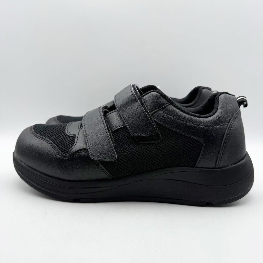 Drew Mens Contest Sneakers US 9.5 WIDE Black Fabric Hook and Loop SR NWOB