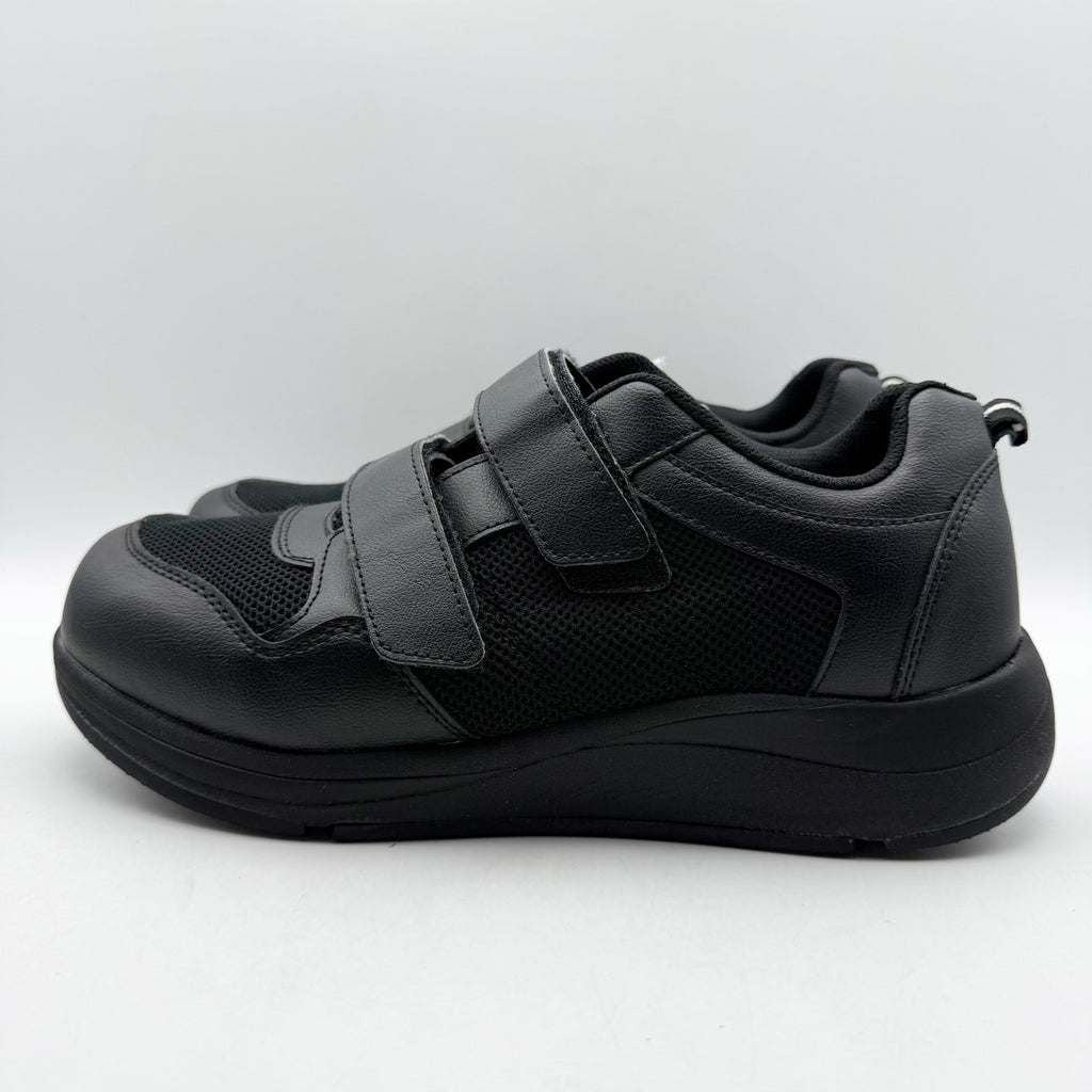 Drew Mens Contest Sneakers US 9.5 WIDE Black Fabric Hook and Loop SR NWOB