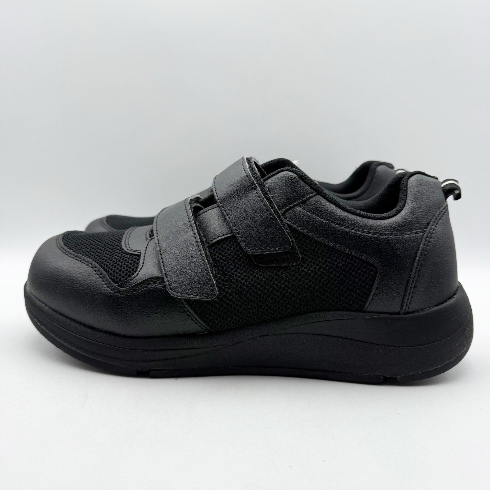 Drew Mens Contest Sneakers US 9.5 WIDE Black Fabric Hook and Loop SR NWOB