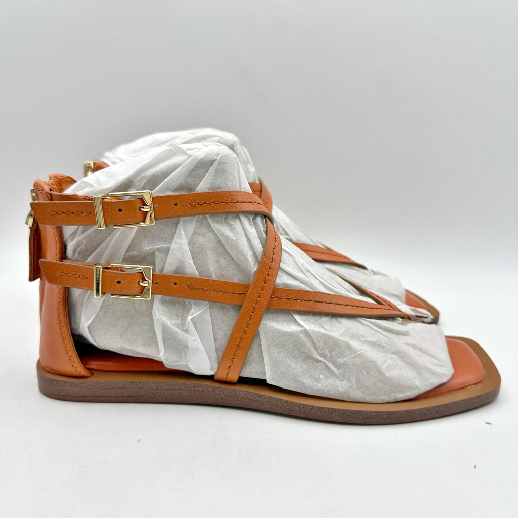 Vince Camuto Womens Brenndie Gladiator Sandals Size 6 M Orange Leather NIB