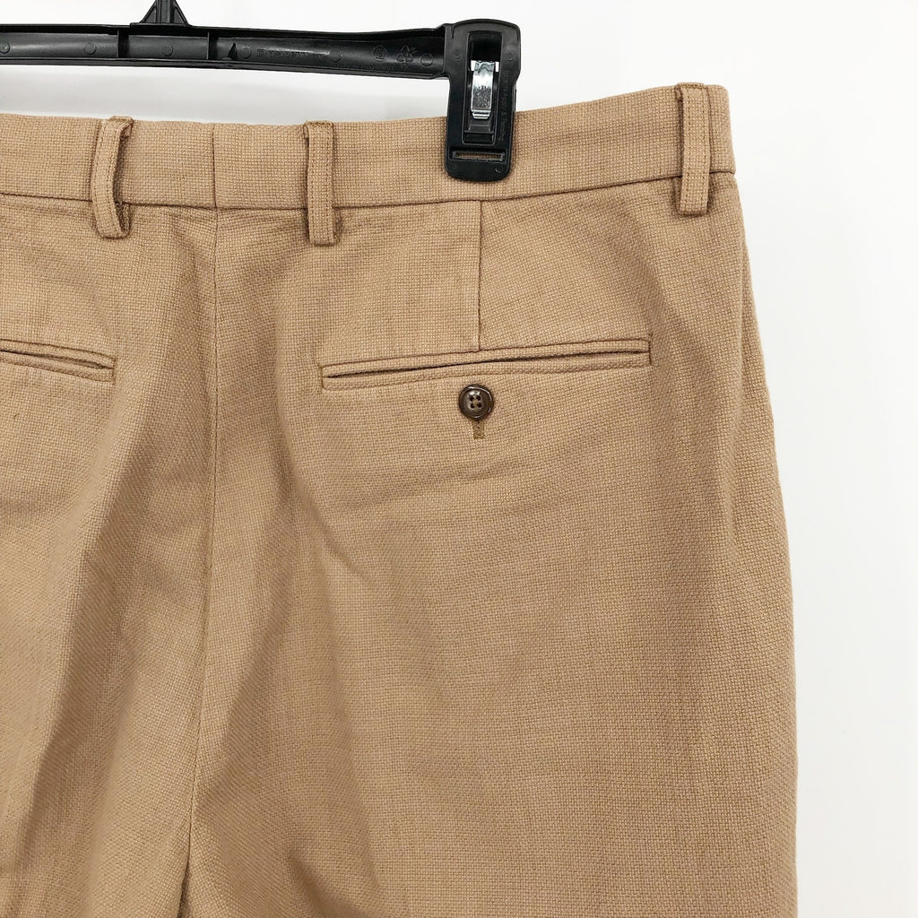 J.CREW Mens Kenmare Suit Pants 34x30 Tan Basketweave Relaxed Fit BM235 NWT