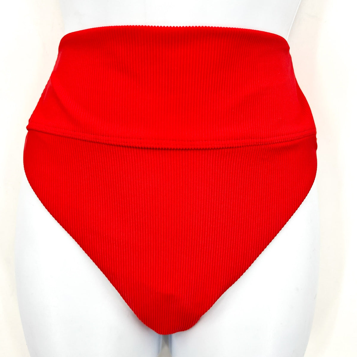 BEACH RIOT Women's Highway Bikini Bottom Medium Red Ribbed Knit NWT