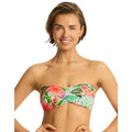 SEA LEVEL SWIM Dolce Twist Bandeau Bikini Top Size 6 Green Multi Print NWT