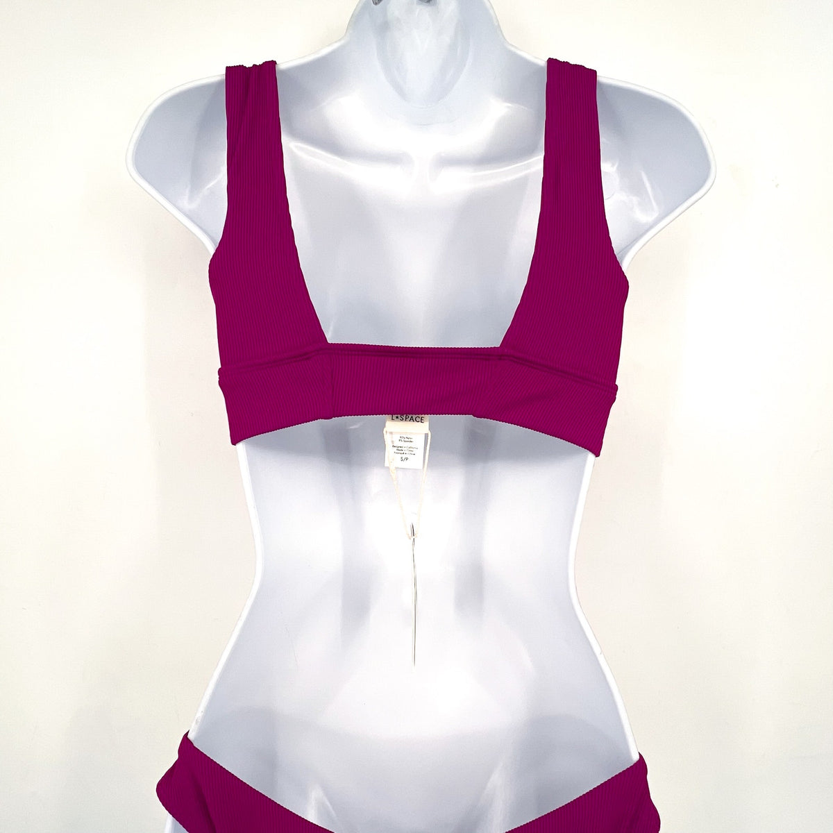 L*SPACE Women's Hailey Top Rocky Bikini Bottom Set Small Berry PINK NWT