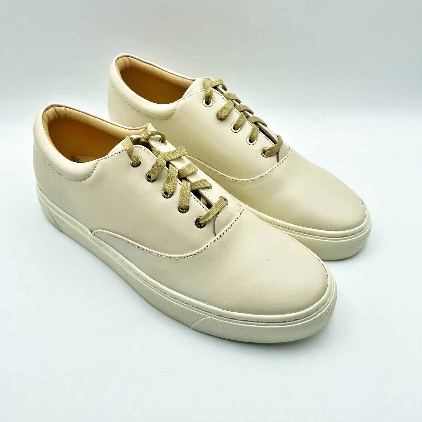Nisolo Womens Everyday Sneakers US 10 EU 40.5 Tan Cream Leather Waterproof NIB