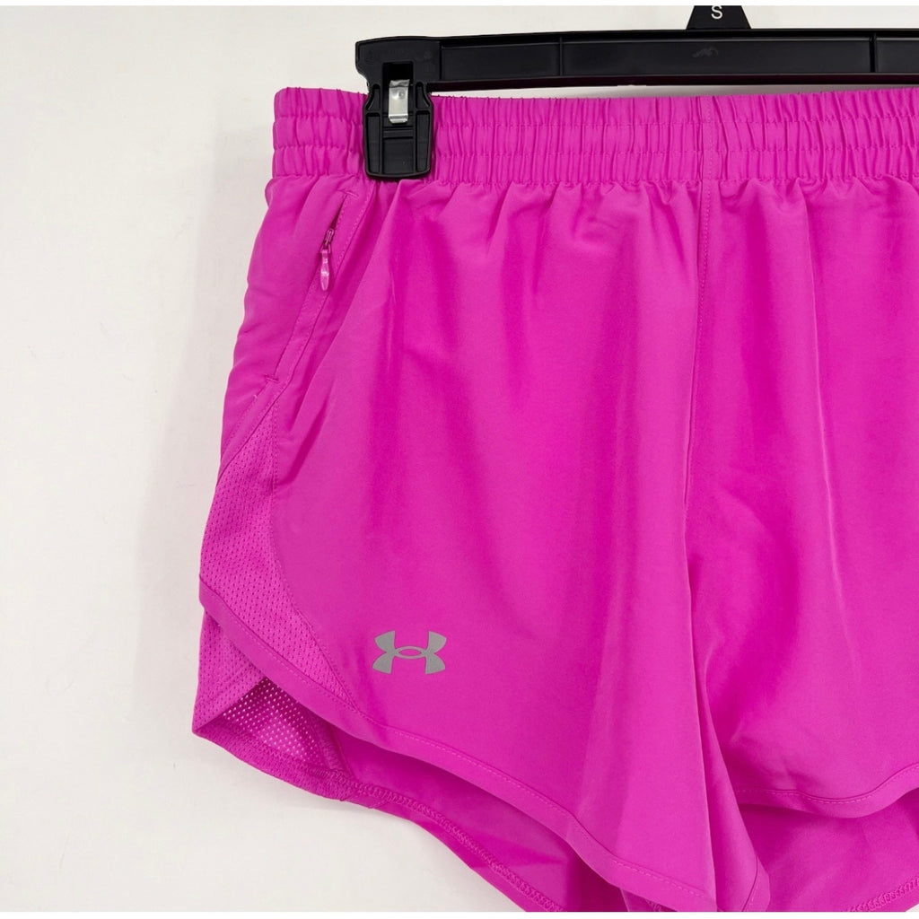 UNDER ARMOUR Women's Fly By Athletic Shorts Small Pink Magenta 3" Inseam NWT