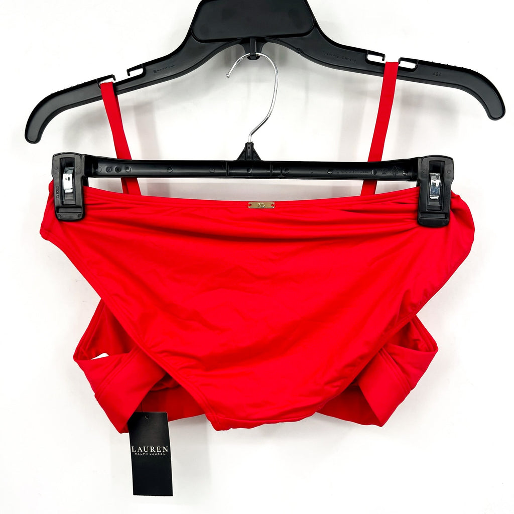 LAUREN RALPH LAUREN Beach Club V Neck Bikini Set Size 8 Red NWT