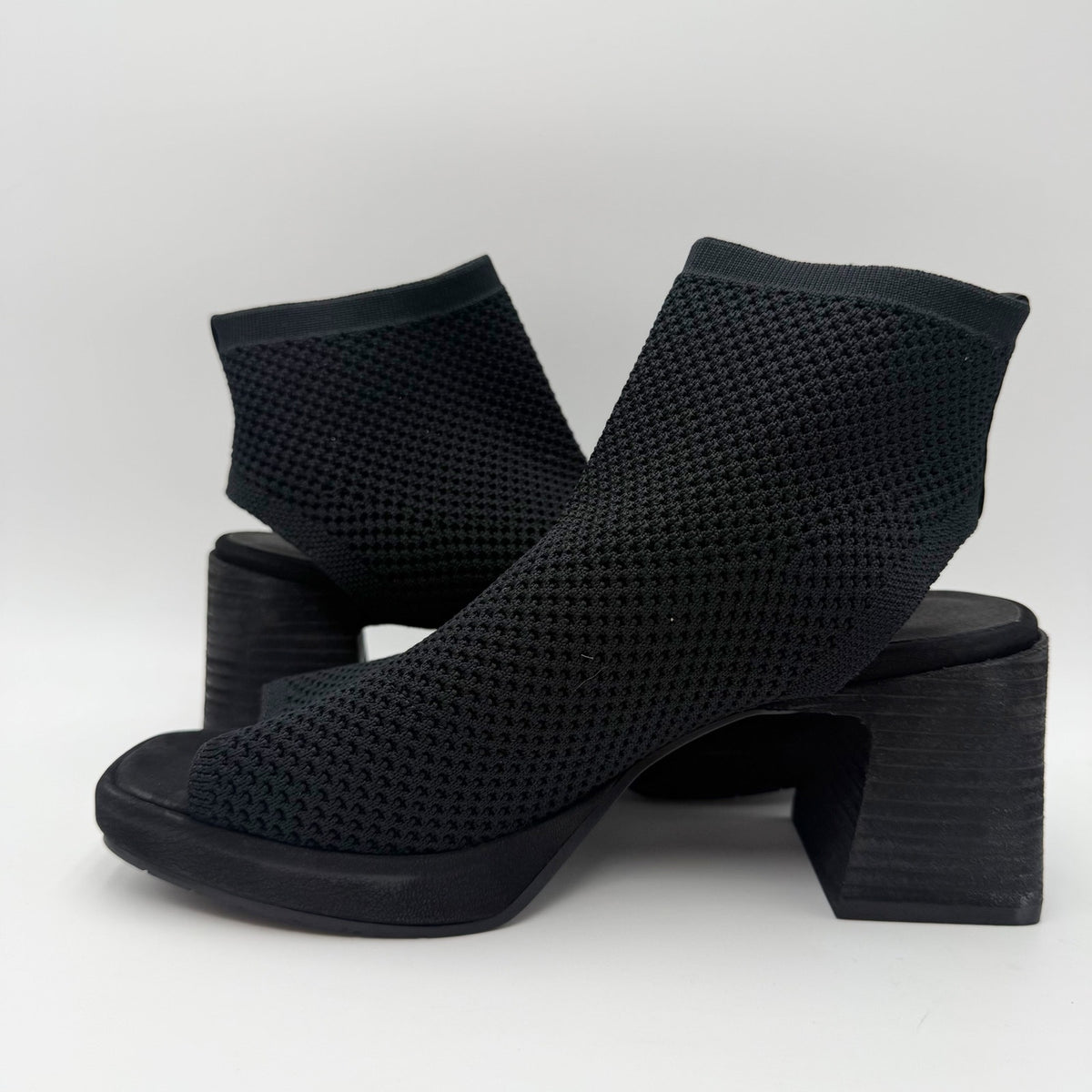 Eileen Fisher Womens Gavis Platform Sandals Size 9.5 M Black Knit NIB