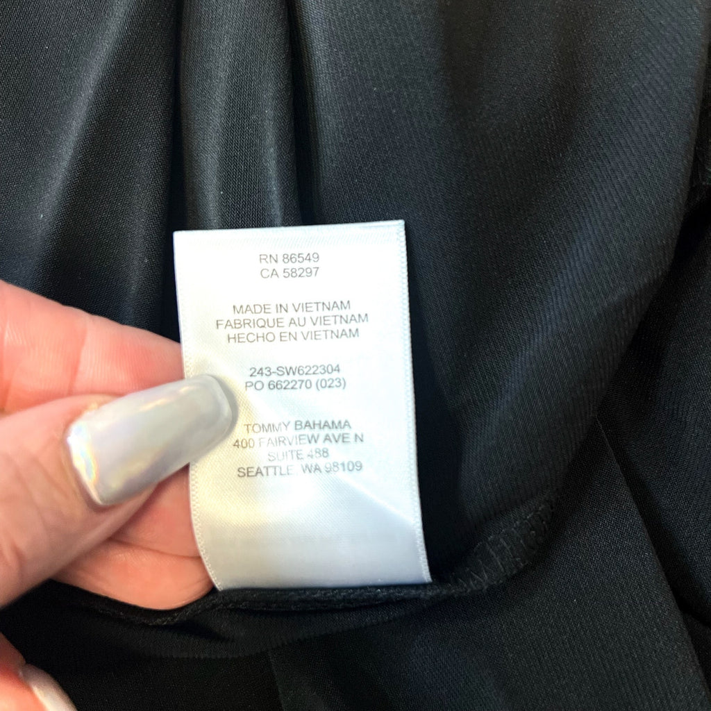 TOMMY BAHAMA Women's Clara Glimmer Maxi Dress Small Black Sleeveless NWT
