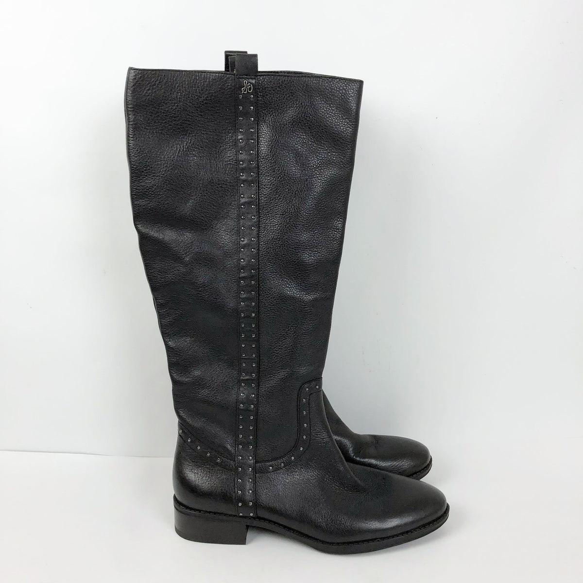 Sam Edelman Womens Prina 2 Knee High Boots 9.5 M WIDE CALF Black Leather NWOB