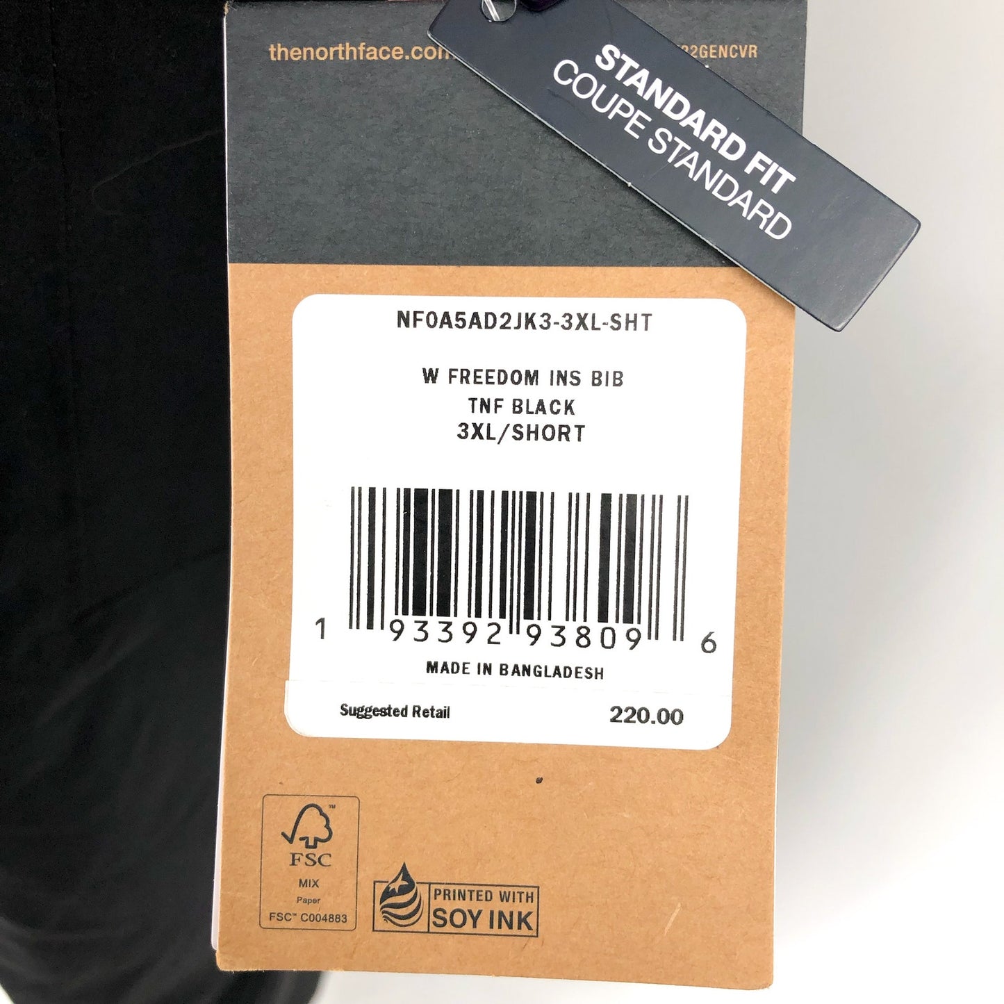 THE NORTH FACE Womens Freedom Insulated Bib 3XL SHORT Black Waterproof NWT