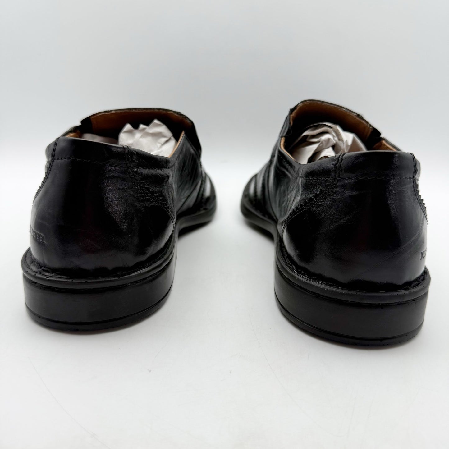 Josef Seibel Mens Douglas Loafers EU 43 US 9.5-10 Black Leather Slip on NWOB