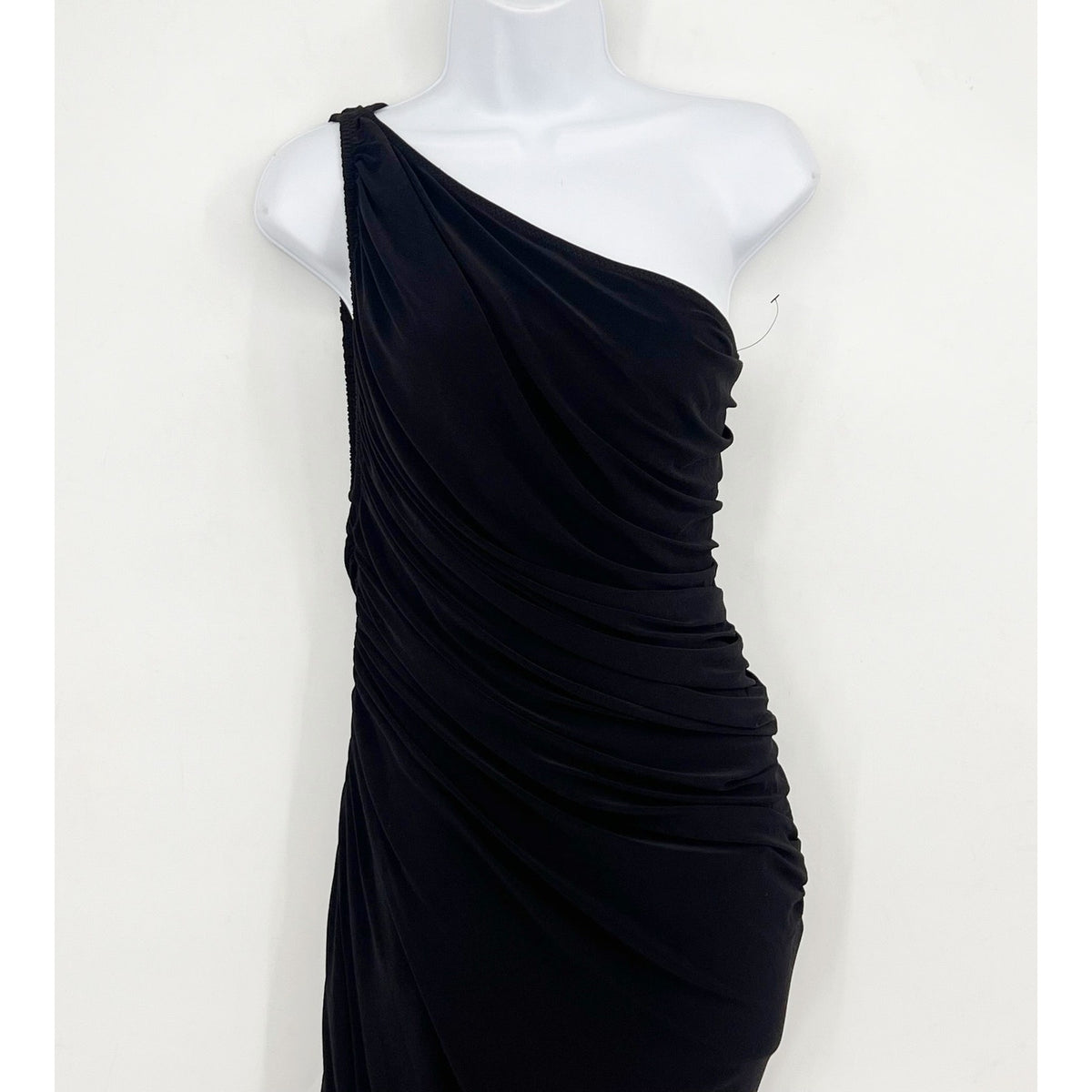 NORMA KAMALI Women's One Shoulder Diana Gown Large Black Asymmetric NWOT
