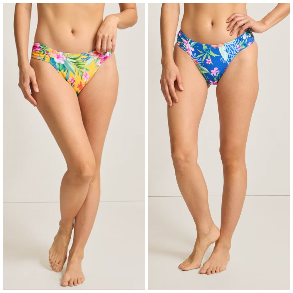 TOMMY BAHAMA Isola Vita Reversible Hipster Bikini Bottom XL Blue Yellow NWT
