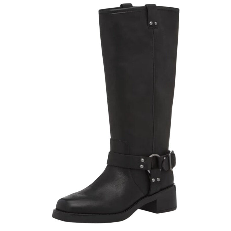 Crown Vintage Womens Reny Knee High Boots Size 7 M Black Leather NWOB