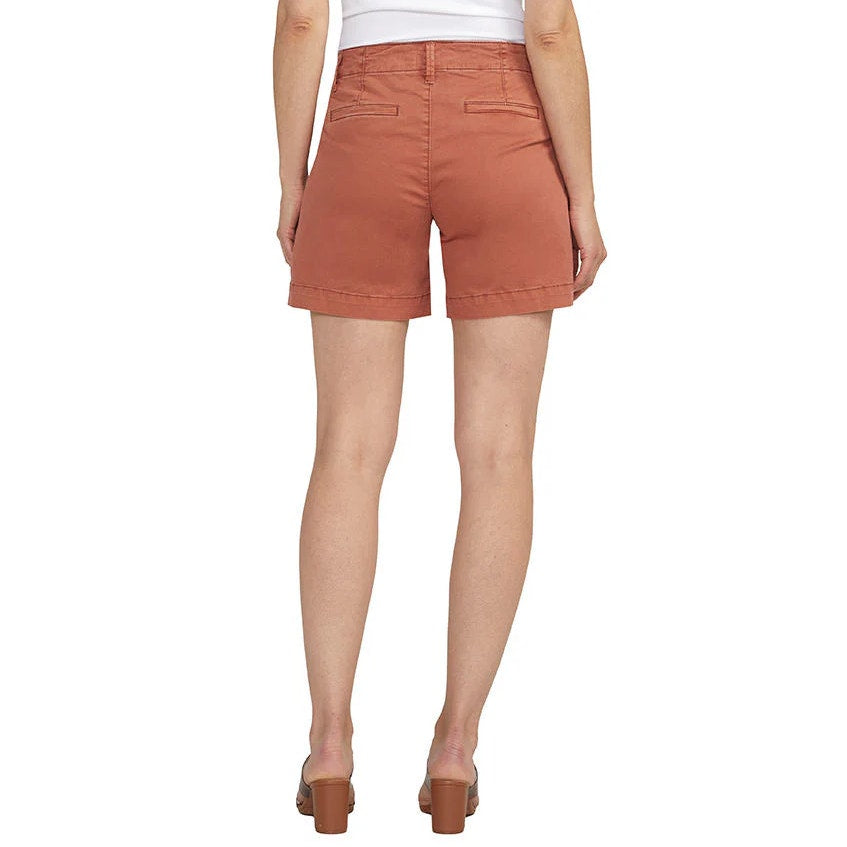 JAG JEANS Women's Fabric Dyed Chino Mid Rise Shorts Size 6 Orange Chutney NWT