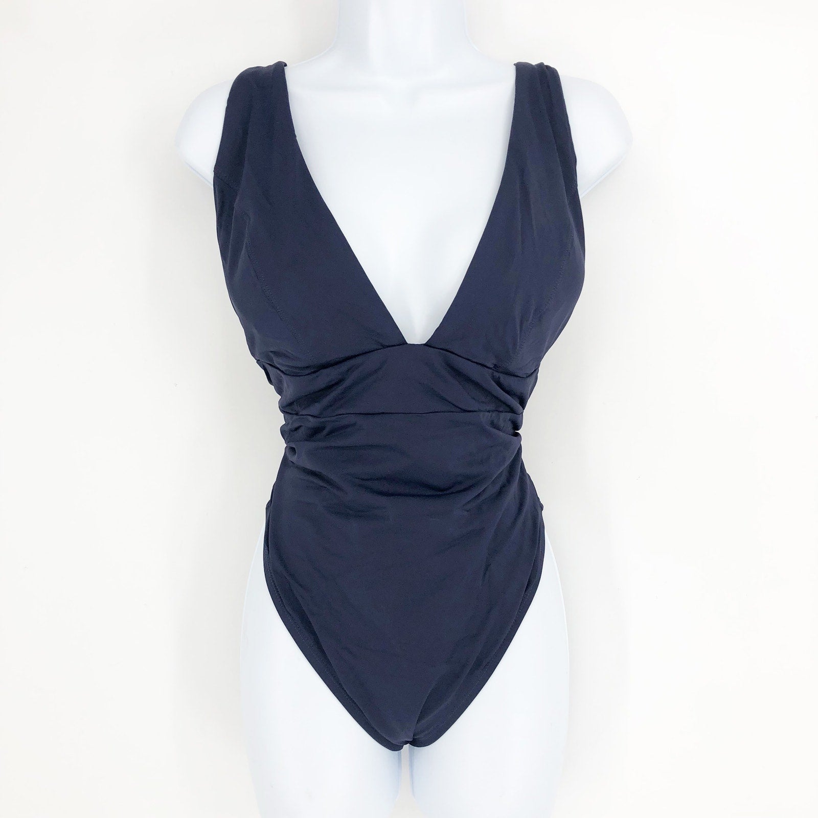 ANDIE SWIM Sardinia One Piece Swimsuit XXXL Blue Plunge V-Neck Open Back NWT