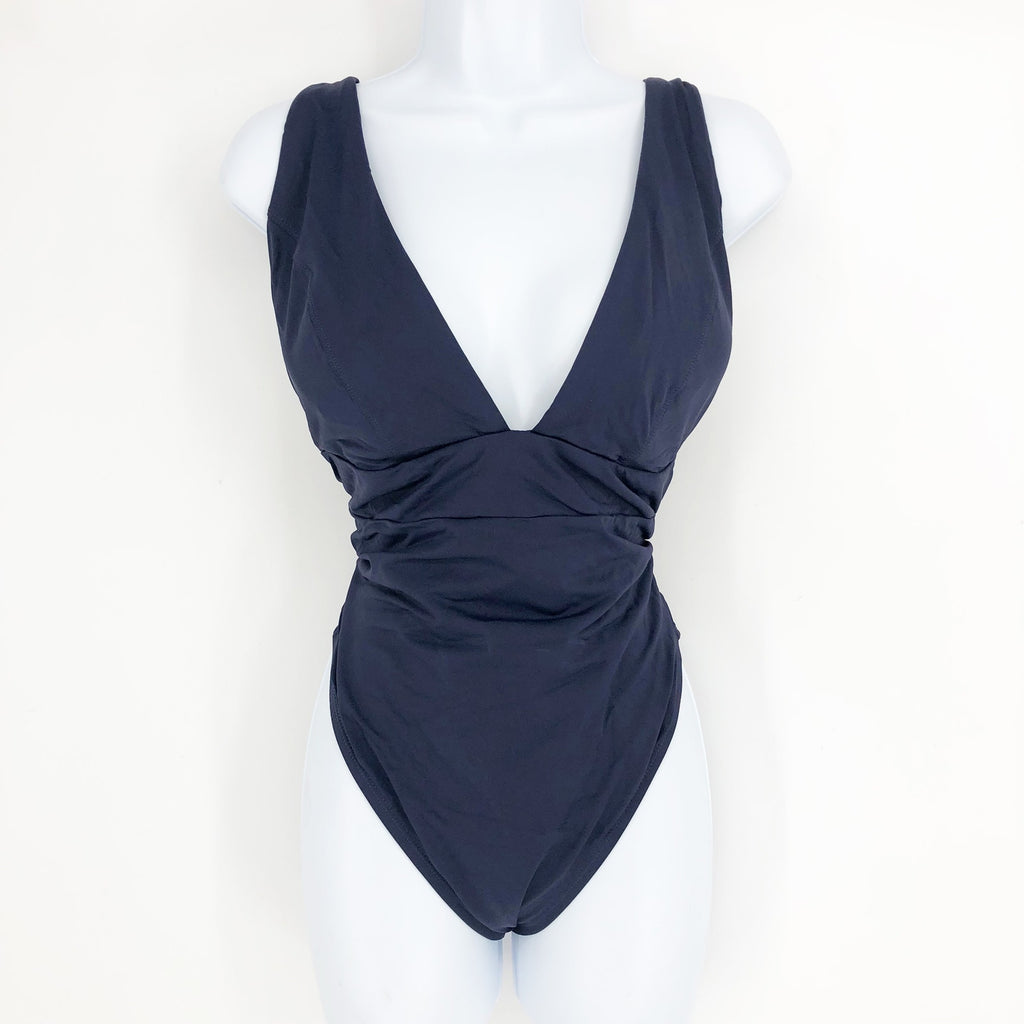 ANDIE SWIM Sardinia One Piece Swimsuit 3XL Blue Plunge V-Neck Open Back NWT