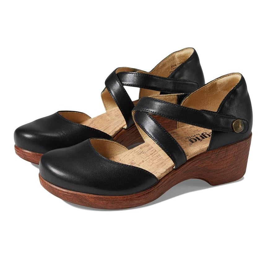 Alegria Womens Savina Clogs EU 37 US 7-7.5 Black Leather Slip Resistant NIB