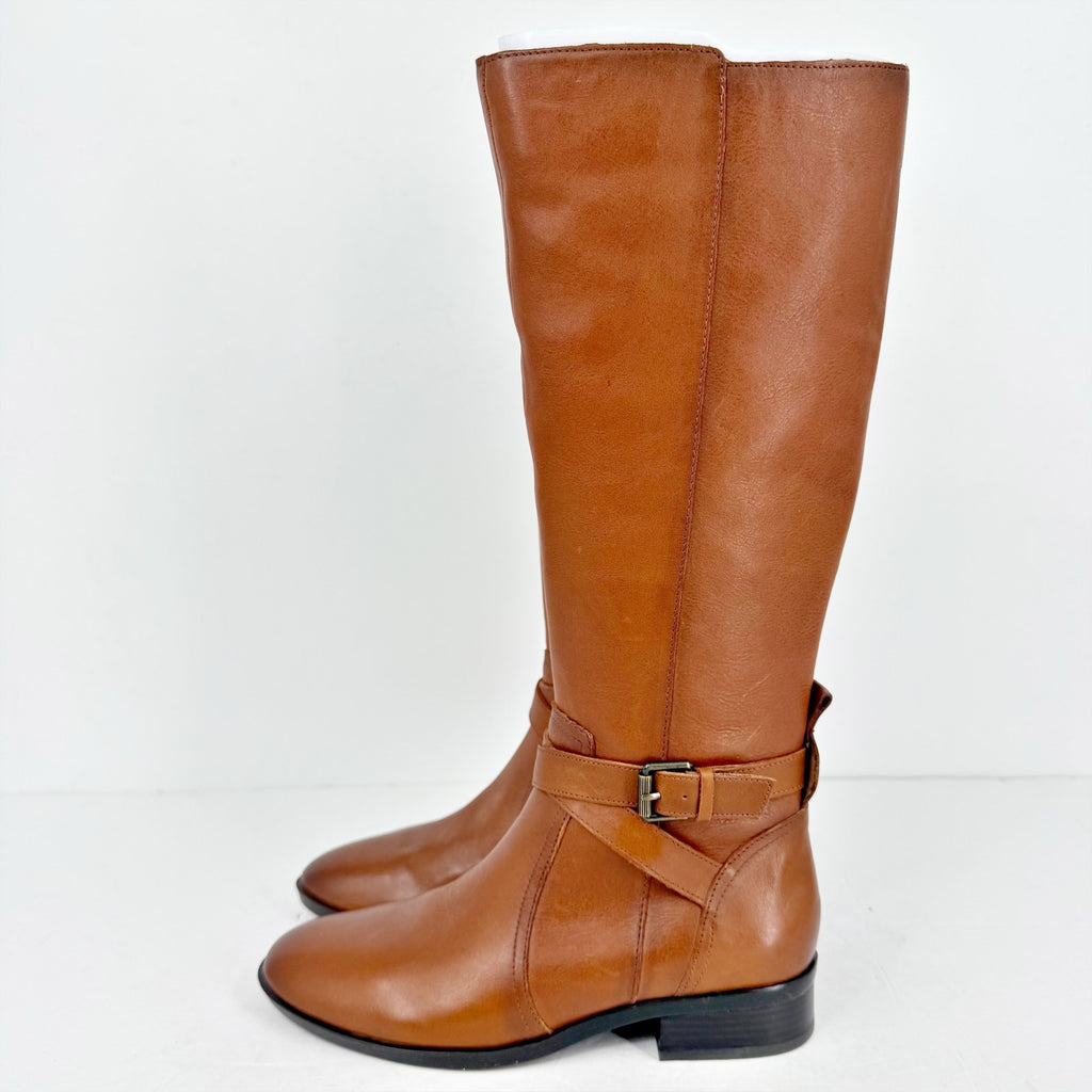 Naturalizer Womens Rena Knee High Boots US 7 Wide EU 37 Brown Leather NIB