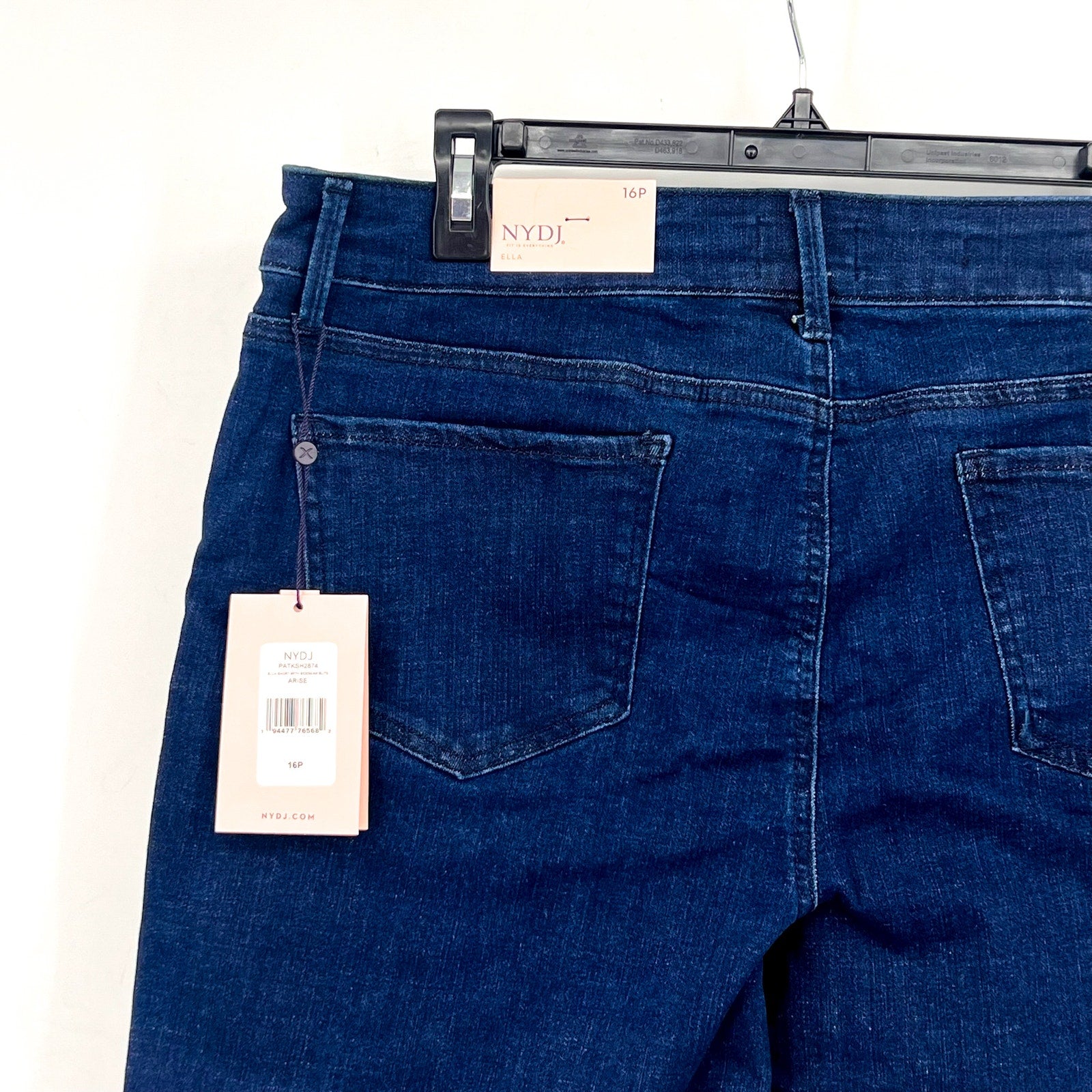 NYDJ Womens Ella Denim Shorts Size 16 PETITE Dark Blue Arise 8" Inseam NWT