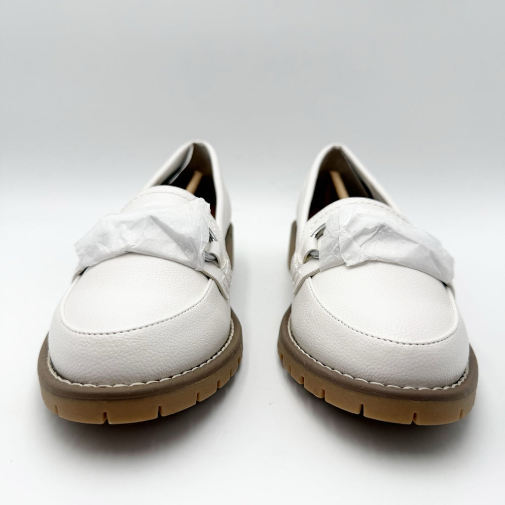 DV by Dolce Vita Womens Chressly Loafers Size 6.5 White Vegan Leather NWOB