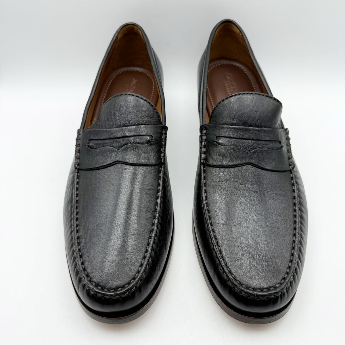 Johnston & Murphy Mens Baldwin Penny Loafers Size 13 M Black Leather NIB