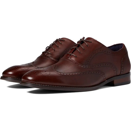 Stacy Adams Mens Kaine Wing Tip Lace-Up Oxford Shoes 15 M Burgundy Leather NWOB