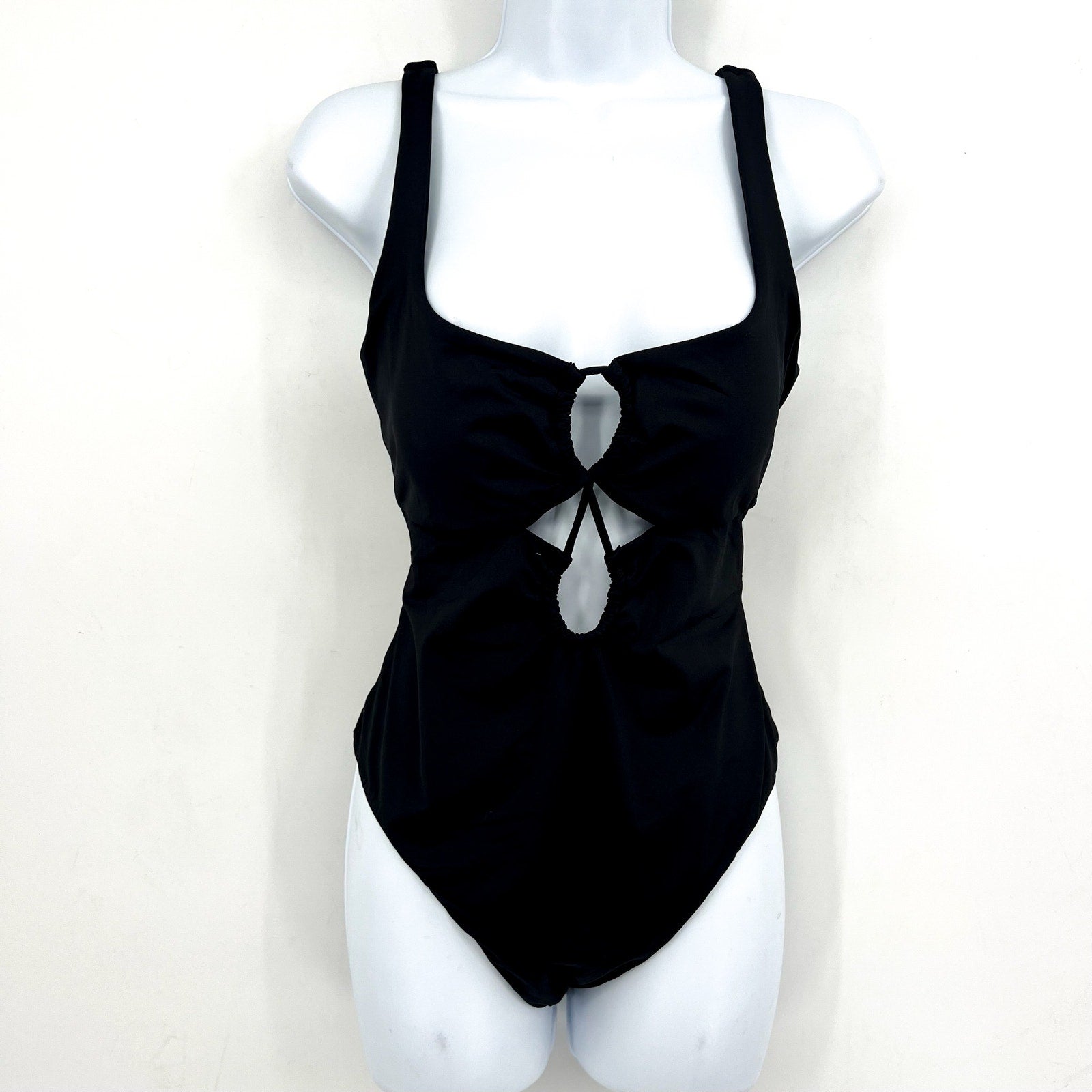 L*SPACE Women's Bondi One Piece Swimsuit Small Black Cut Out Open Back NWT
