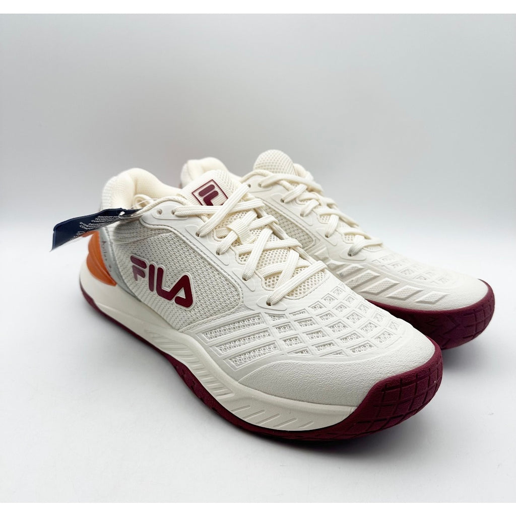 FILA Women's Axilus 3 Athletic Shoes Size 9 Off White Orange Court NWOB