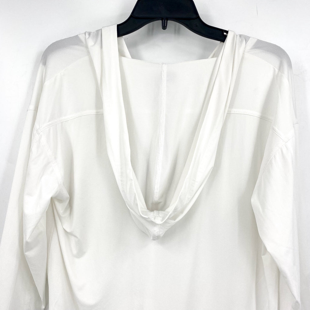 PRANA Women's Mantra Bay Tunic Cover Up Small White Long Sleeve Hooded NWT