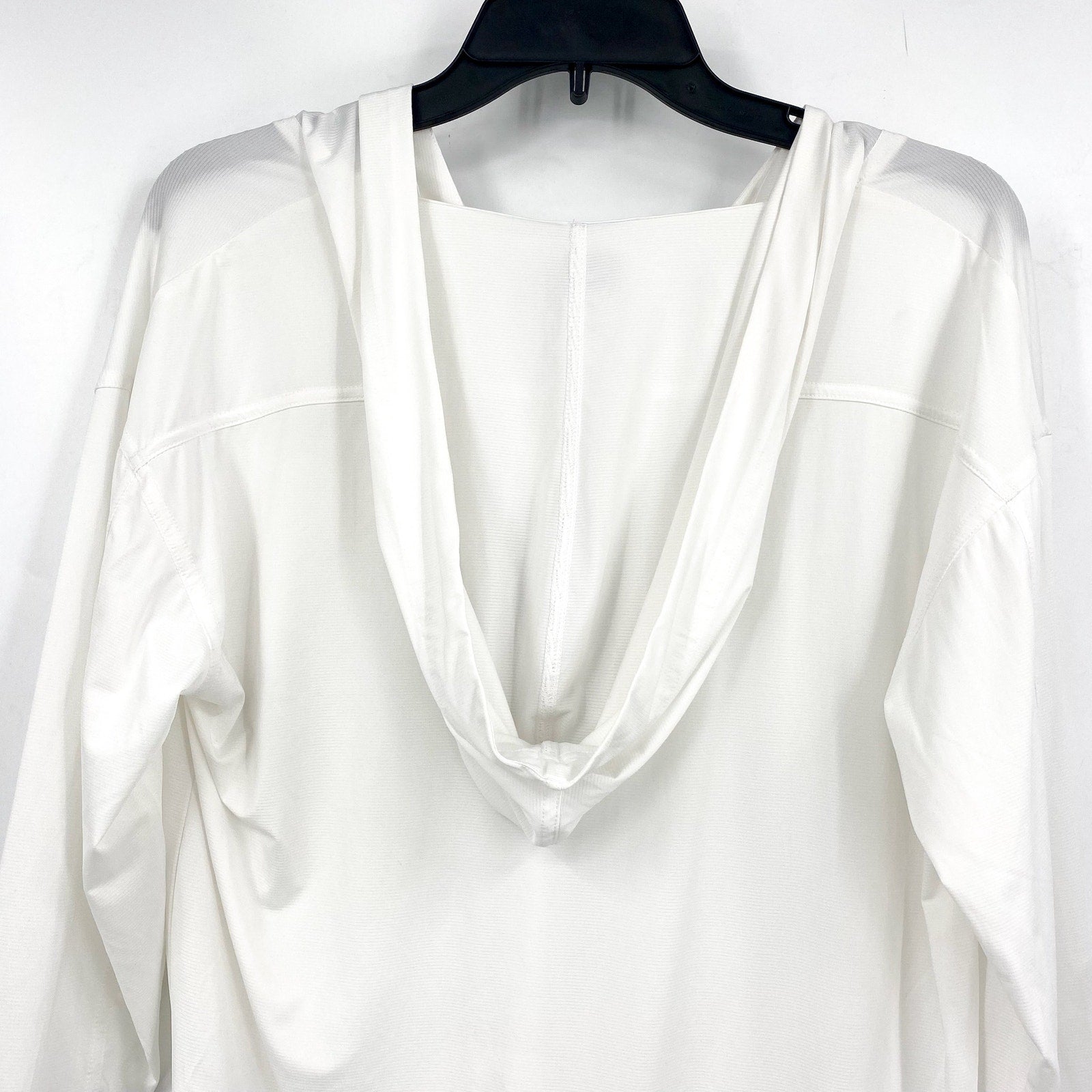 PRANA Women's Mantra Bay Tunic Cover Up Small White Long Sleeve Hooded NWT