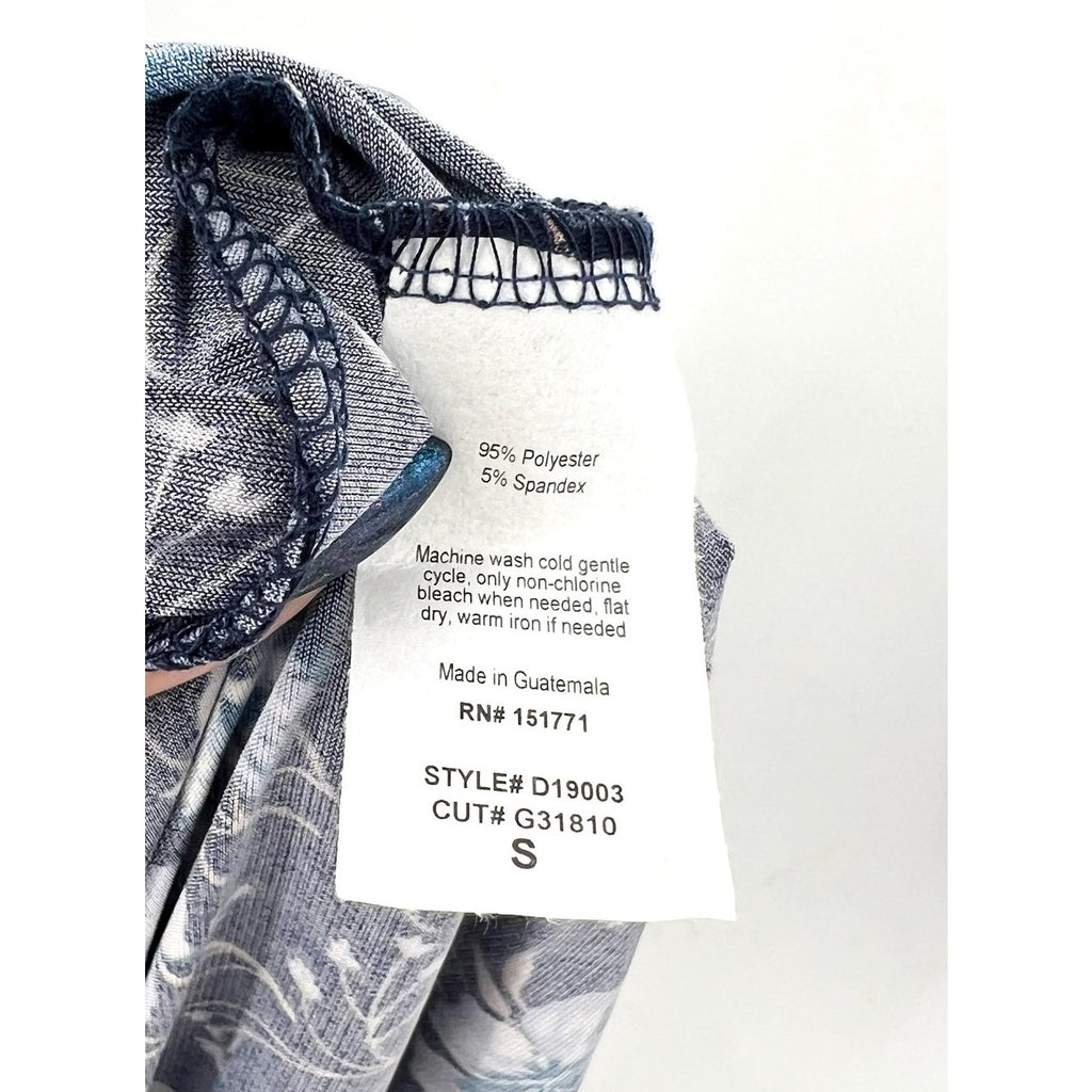 KAILEIGH Aurelle Maxi Dress Small Navy Blue Floral Side Slit STITCH FIX NWOT