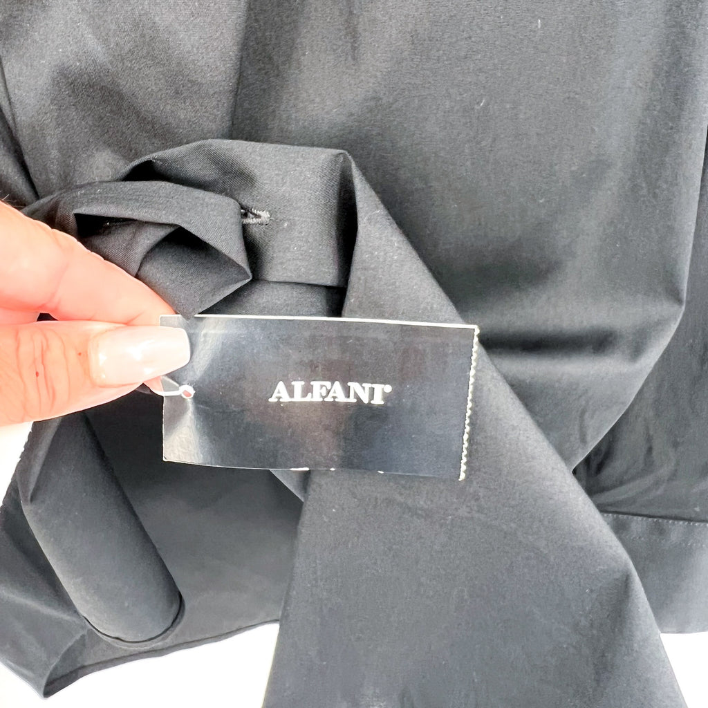ALFANI Men's Regular-Fit Button Down Dress Shirt Small Black Long Sleeve NWT