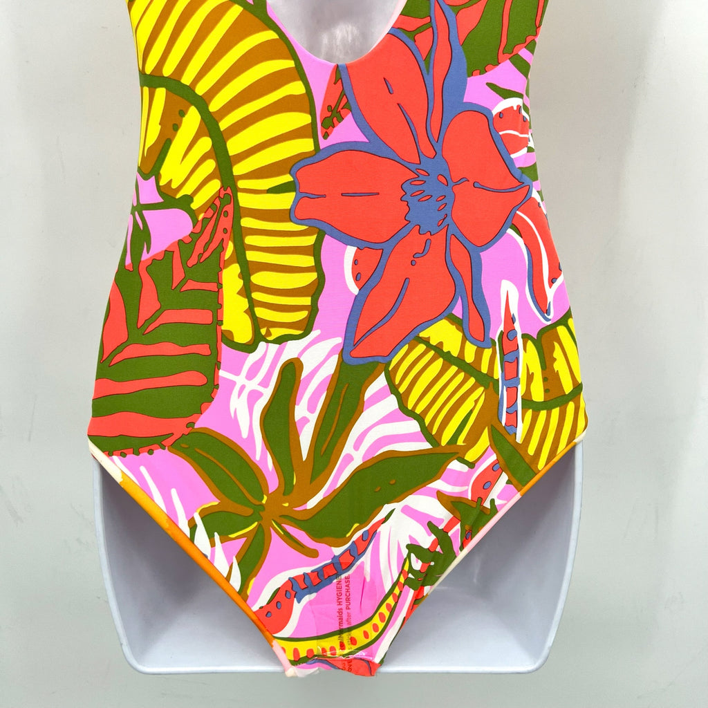 MAAJI Waves Infinity One Piece Swimsuit Girls 12 Pink Paradiso Reversible NWT
