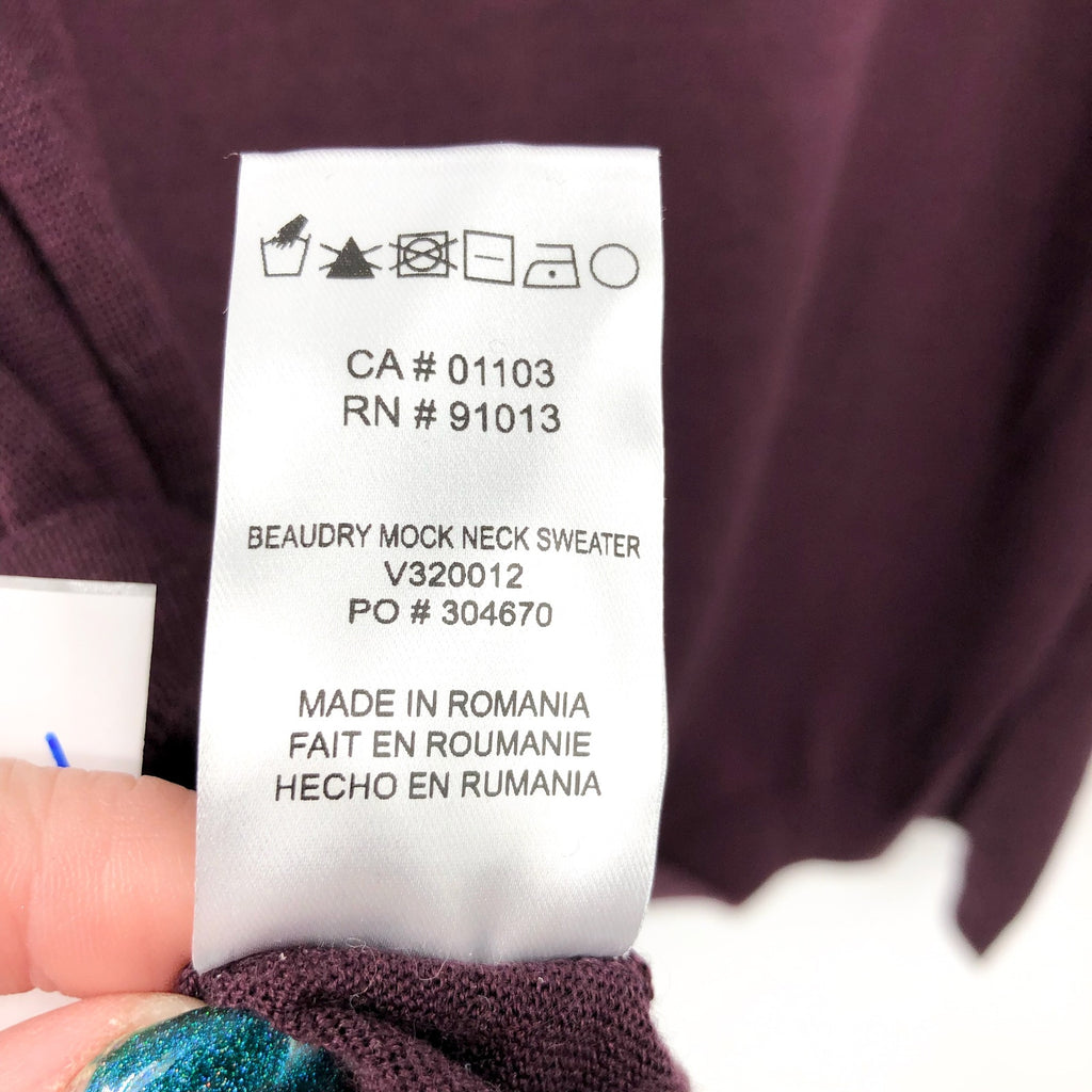 JACK VICTOR Mens Beaudry Sweater XL Plum Purple Wool Silk Cashmere Mock Neck NWT