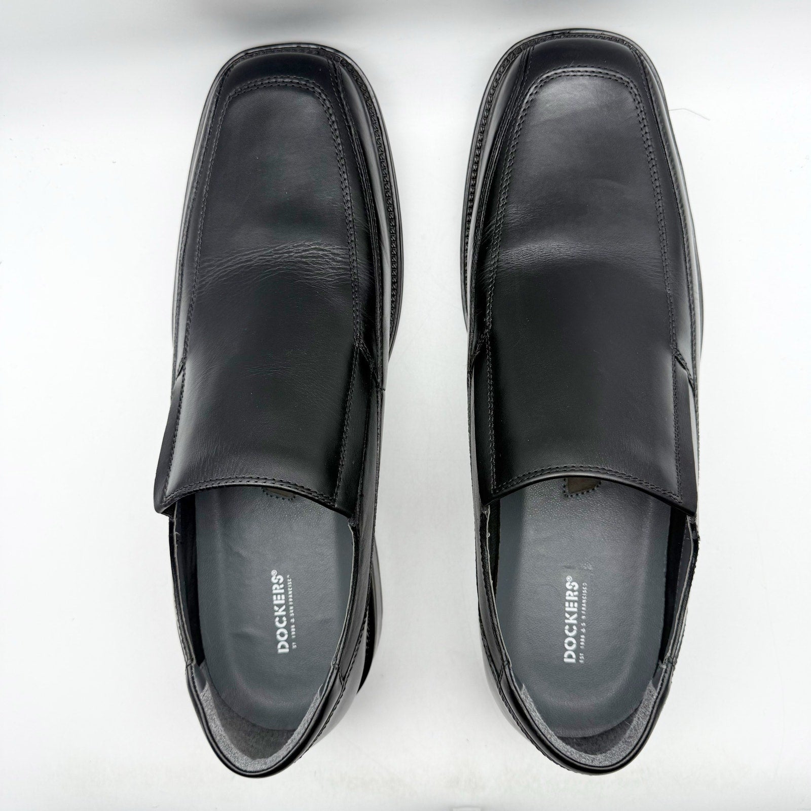 Dockers Mens Proposal Dress Loafers US 14 Wide EU 48 Black Leather NIB