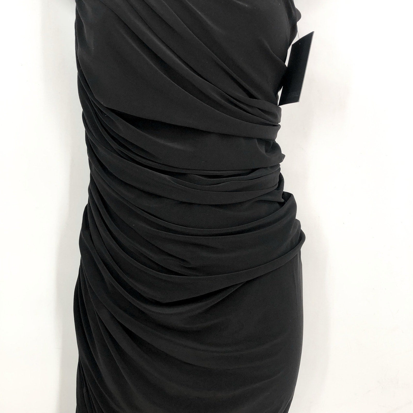 NORMA KAMALI Women's Diana Gown Small 36 Black One Shoulder Asymmetric NWT