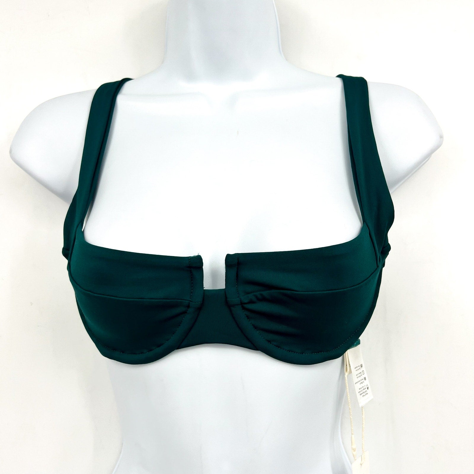 L*SPACE Women's Mako Bikini Top XS Deep Teal Green Bralette Underwire NWT