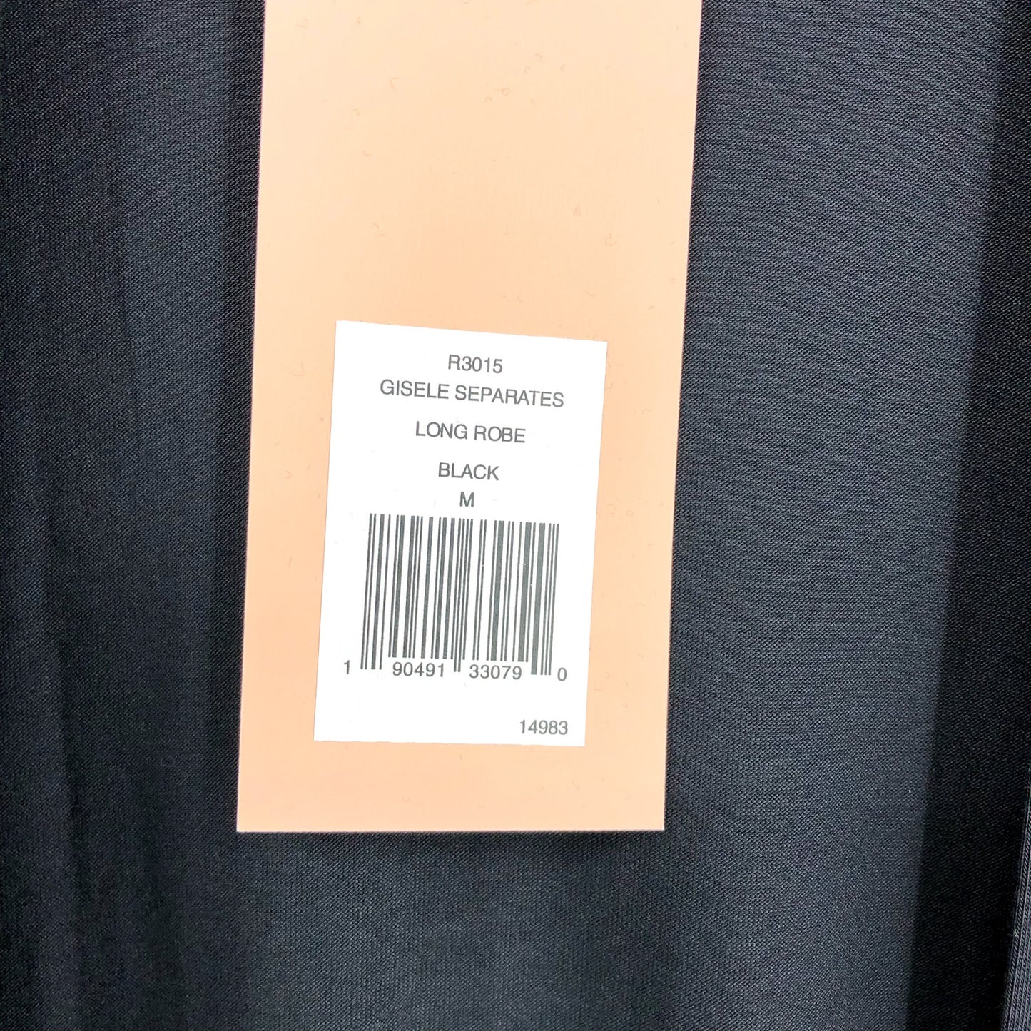 EBERJEY Women's Giselle Long Robe Medium Size 8-10 Black Long Sleeve Jersey NWT