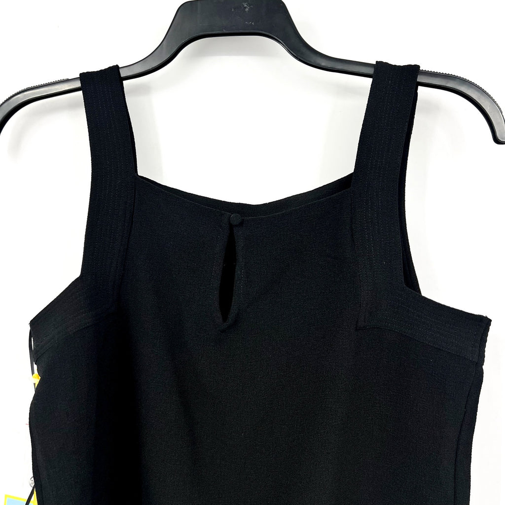 CECE Women's Square-Neck Tank Top Medium Rich Black Sleeveless NWT