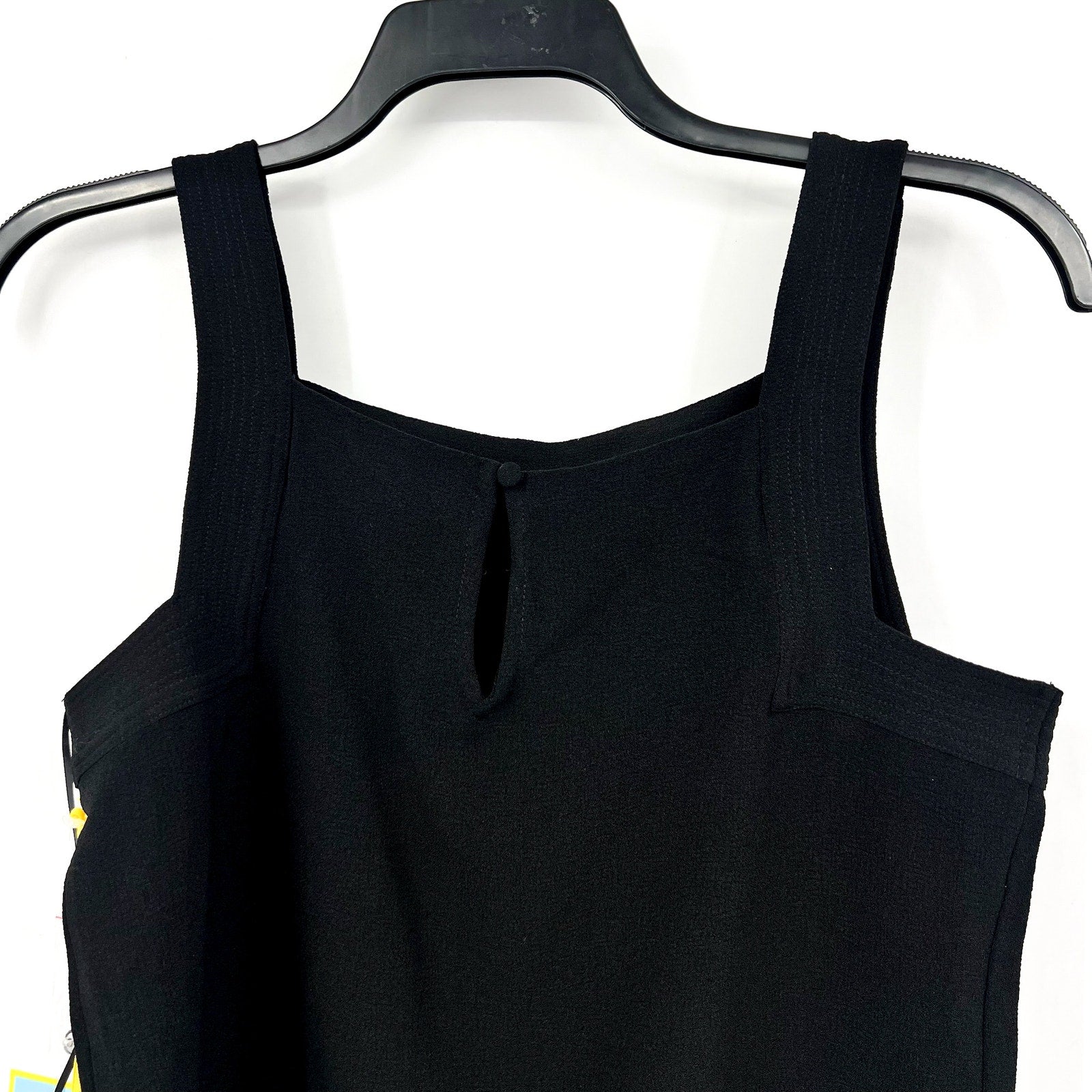 CECE Women's Square-Neck Tank Top Medium Rich Black Sleeveless NWT