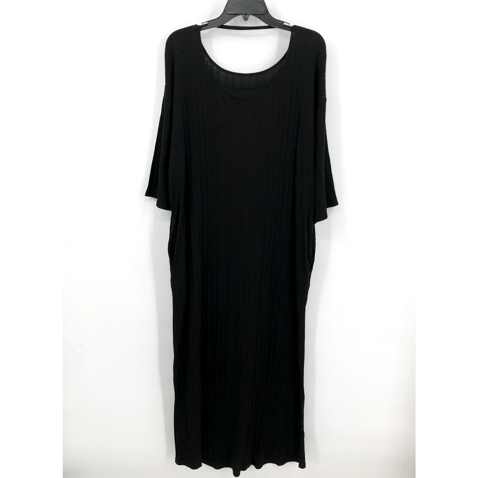 SKIN Women's Pima Robin Caftan Size 3 Large Black Cotton Rib Loungewear NWT