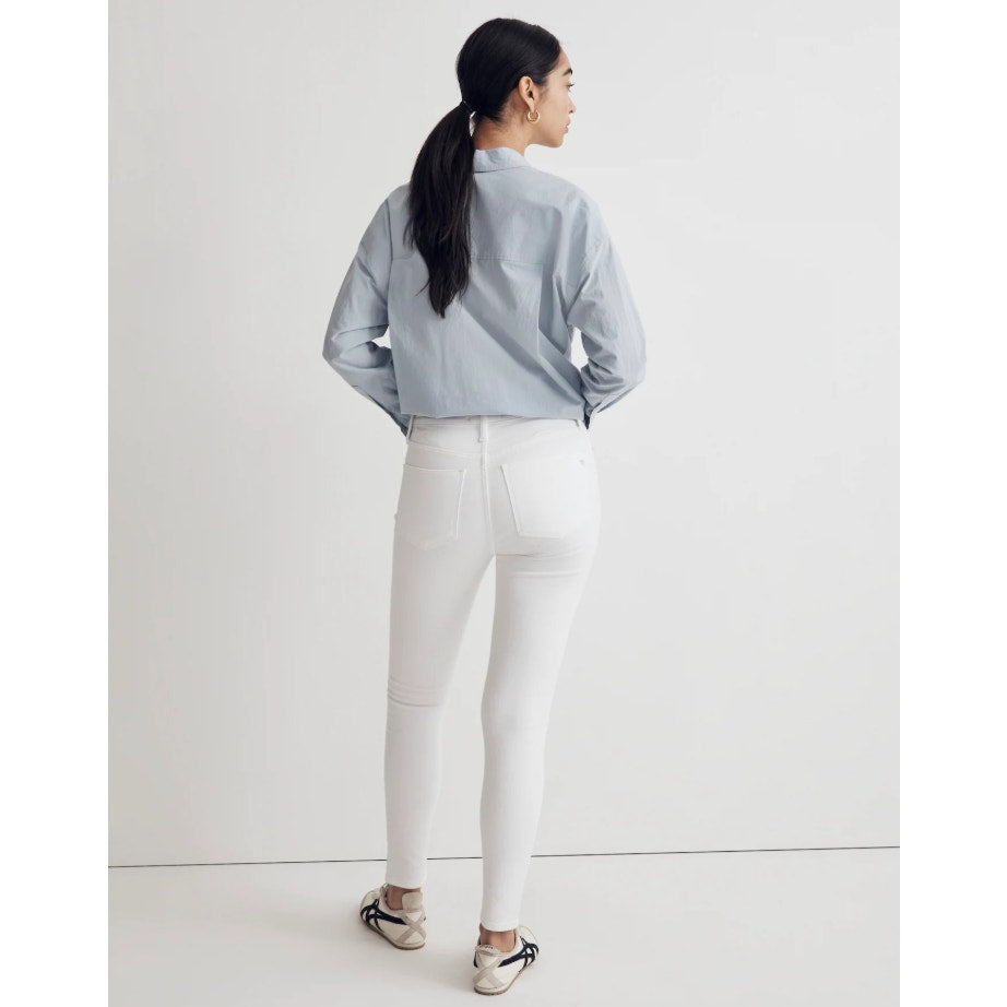 Madewell Womens Skinny Crop Jeans Size 33 US 16 Pure White 9" Mid-Rise MD097 NWT