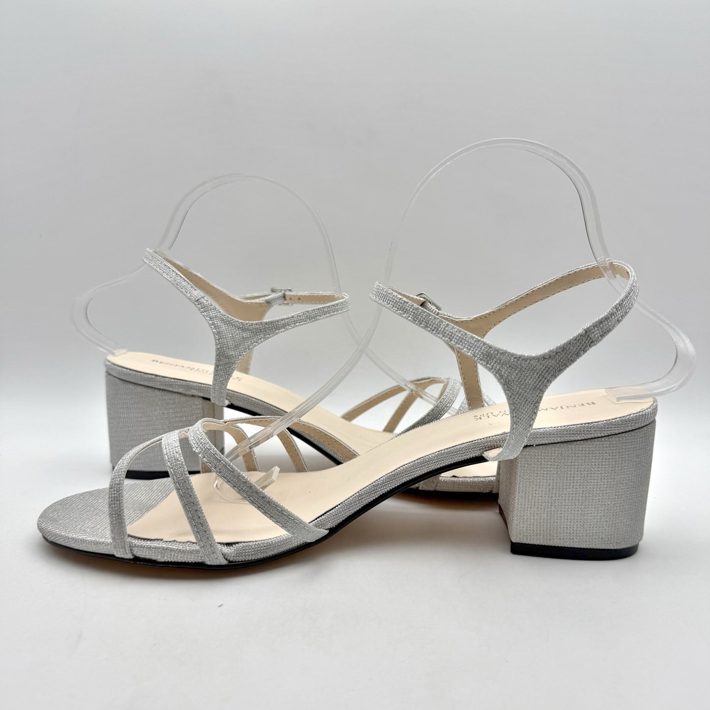 Touch Ups by Benjamin Walk Womens Delilah Sandals US 12 Wide Silver Metallic NIB